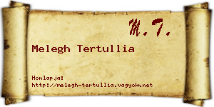 Melegh Tertullia névjegykártya